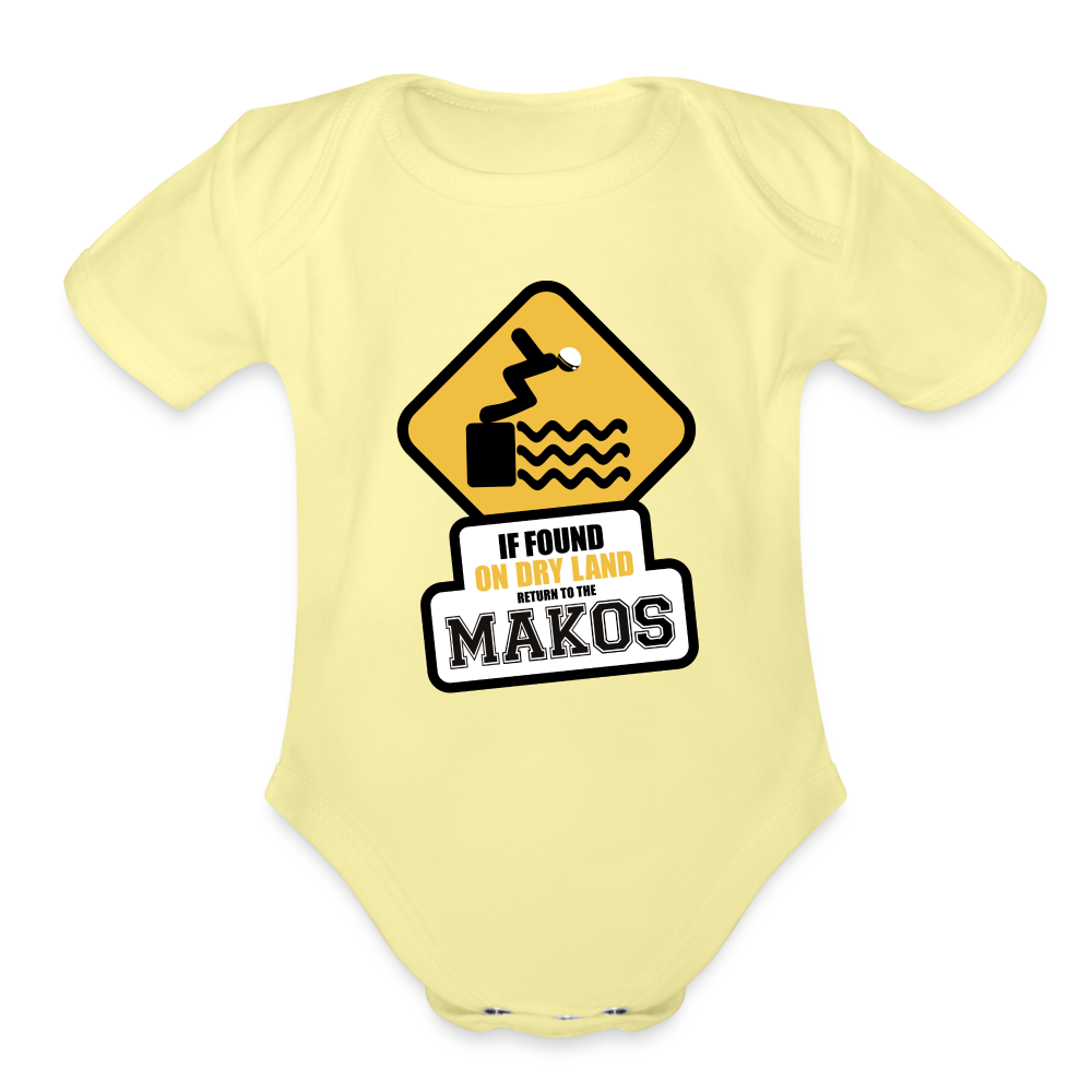 Organic Short Sleeve Baby Bodysuit - washed yellow