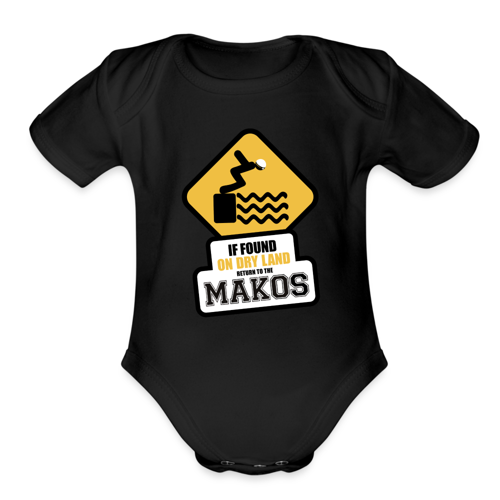 Organic Short Sleeve Baby Bodysuit - black