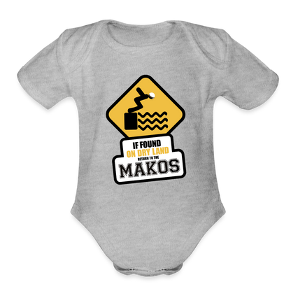 Organic Short Sleeve Baby Bodysuit - heather grey