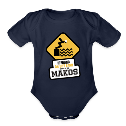 Organic Short Sleeve Baby Bodysuit - dark navy