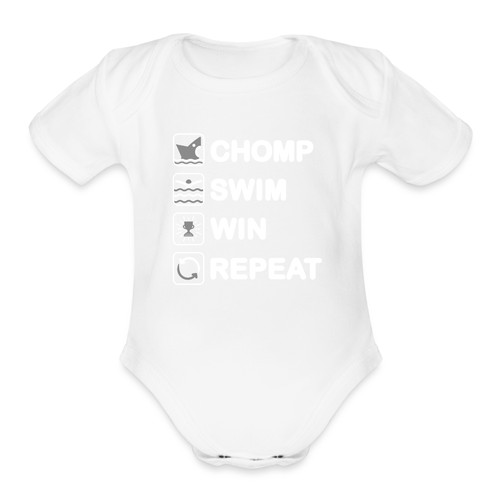 Organic Short Sleeve Baby Bodysuit - white