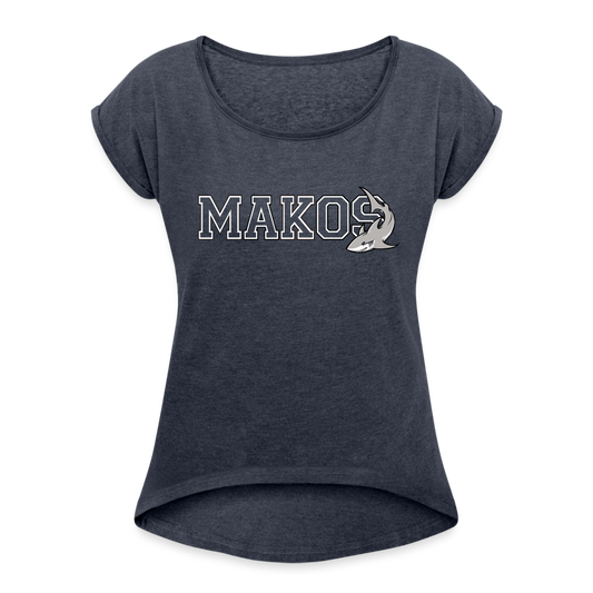 Women's Roll Cuff T-Shirt - navy heather