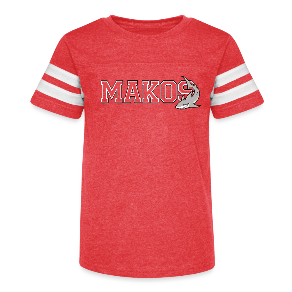 Kid's Football Tee (Red) - vintage red/white