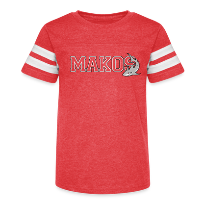 Kid's Football Tee (Red) - vintage red/white