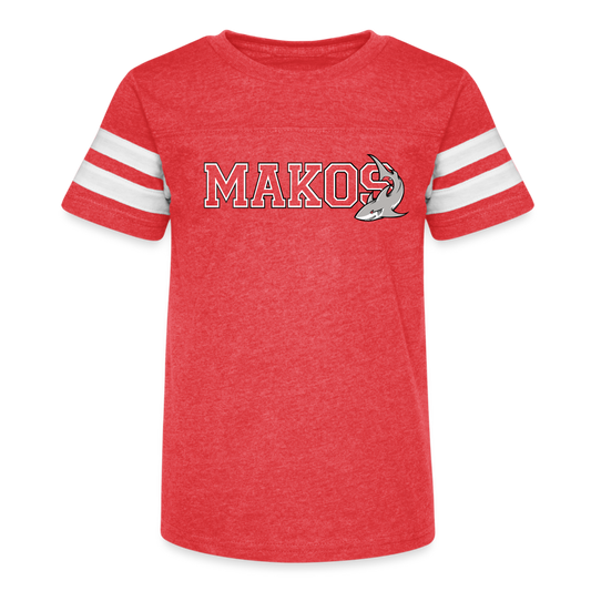 Kid's Football Tee (Red) - vintage red/white