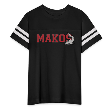 Kid's Football Tee (Red) - black/white