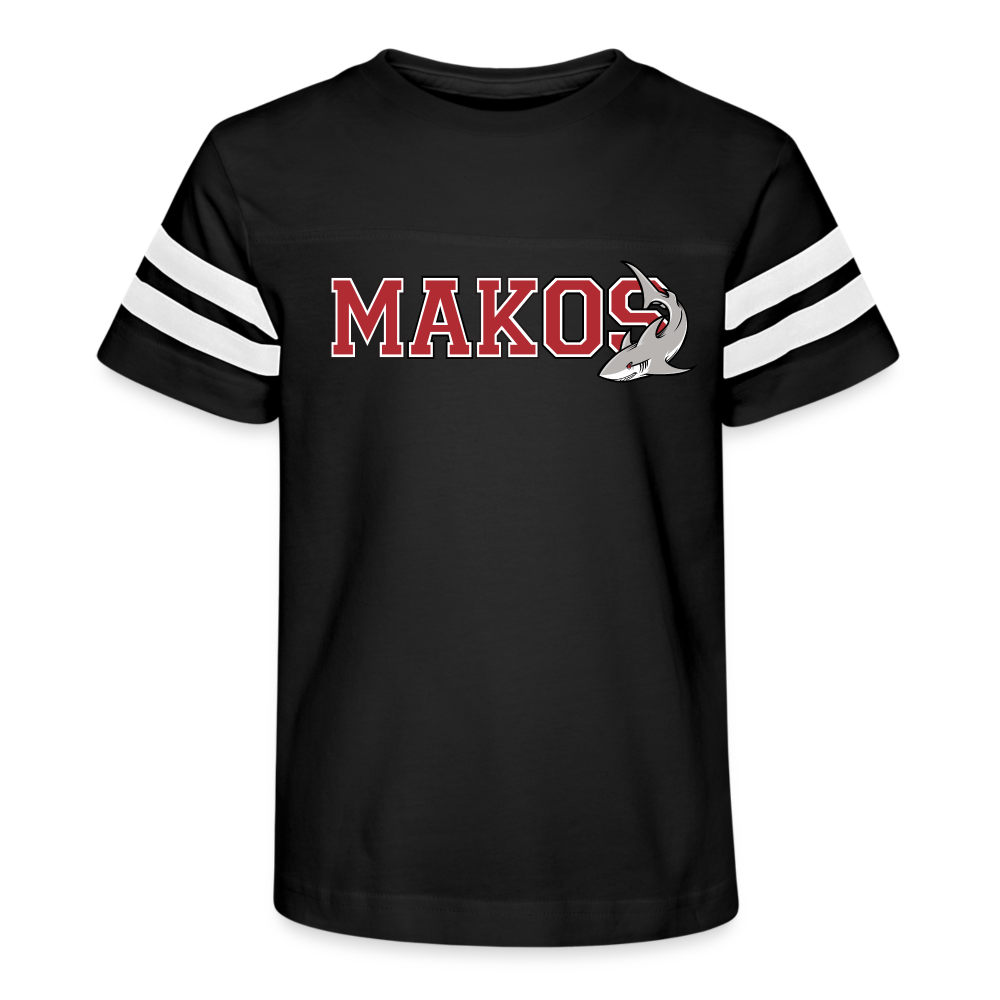 Kid's Football Tee (Red) - black/white