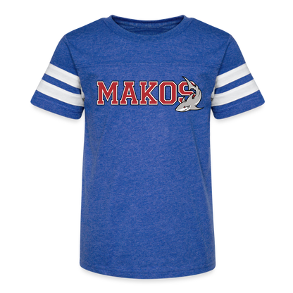 Kid's Football Tee (Red) - vintage royal/white