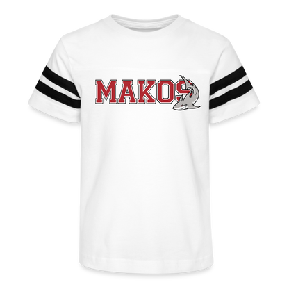 Kid's Football Tee (Red) - white/black